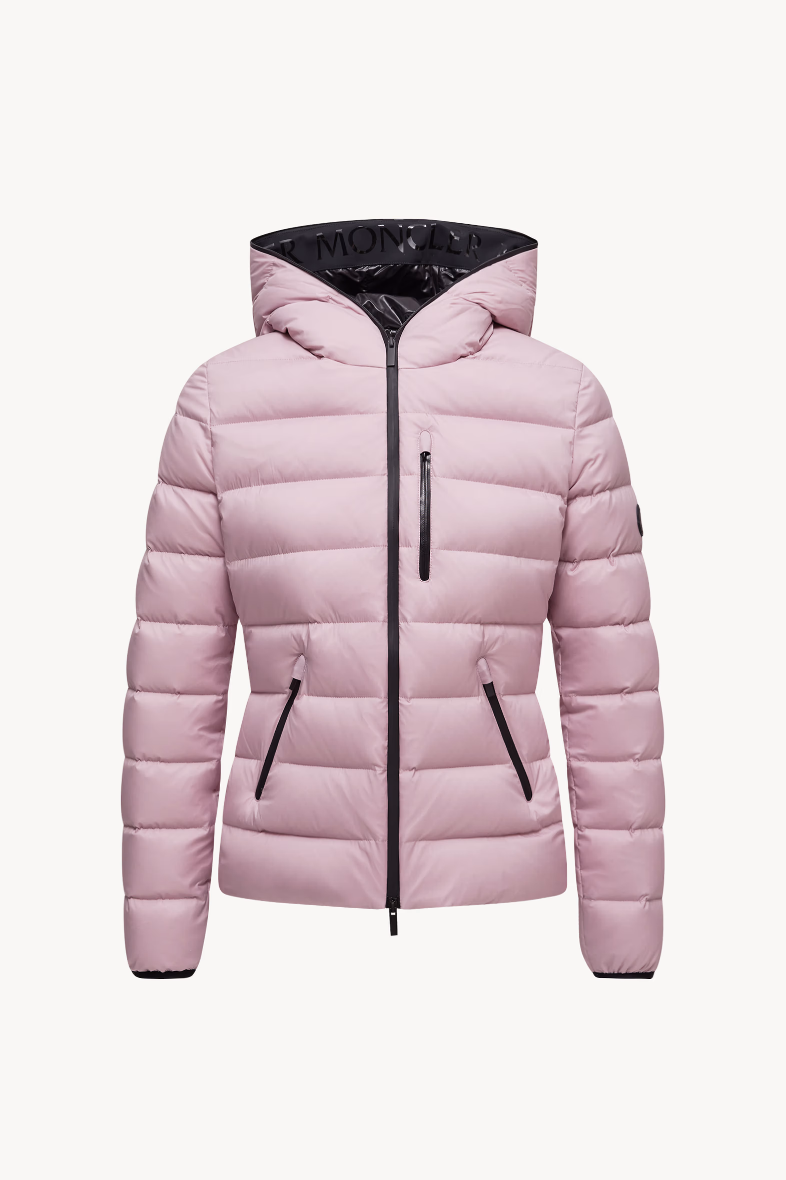 Herbe Hooded Short Down Jacket Women Pink Moncler 2